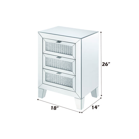 Caesia Mirrored & Faux Diamonds Accent Table - Ornate Home