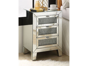 Caesia Mirrored & Faux Diamonds Accent Table - Ornate Home