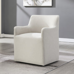 Cafell Cream Arm Chair w/Swivel Casters - Ornate Home