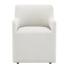 Cafell Cream Arm Chair w/Swivel Casters - Ornate Home
