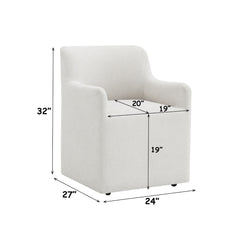 Cafell Cream Arm Chair w/Swivel Casters - Ornate Home