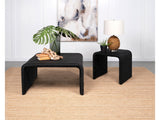 Cahya Black 2-piece Rattan Coffee and End Table Set - Ornate Home