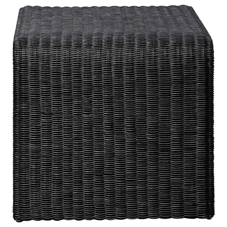 Cahya Black 2-piece Rattan Coffee and End Table Set - Ornate Home