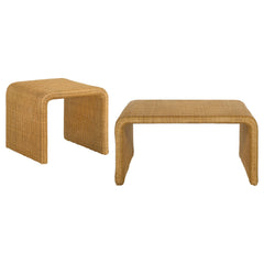 Cahya Natural 2-piece Rattan Coffee and End Table Set - Ornate Home