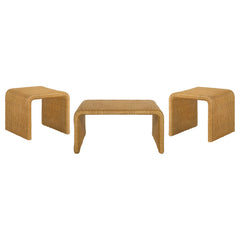 Cahya Natural 3-piece Rattan Coffee and End Table Set - Ornate Home