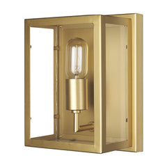 Cairn Brushed Gold Metal with Glass 1-Light Wall Sconce - Ornate Home