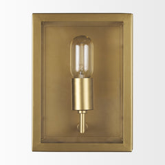 Cairn Brushed Gold Metal with Glass 1-Light Wall Sconce - Ornate Home