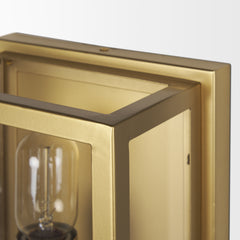 Cairn Brushed Gold Metal with Glass 1-Light Wall Sconce - Ornate Home