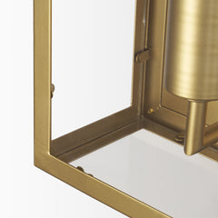 Cairn Brushed Gold Metal with Glass 1-Light Wall Sconce - Ornate Home