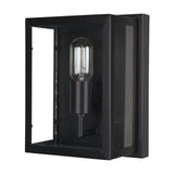 Cairn Matte Black Metal with Glass 1-Light Wall Sconce - Ornate Home