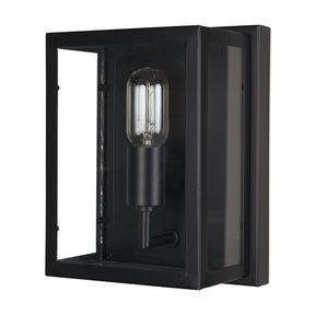 Cairn Matte Black Metal with Glass 1-Light Wall Sconce - Ornate Home