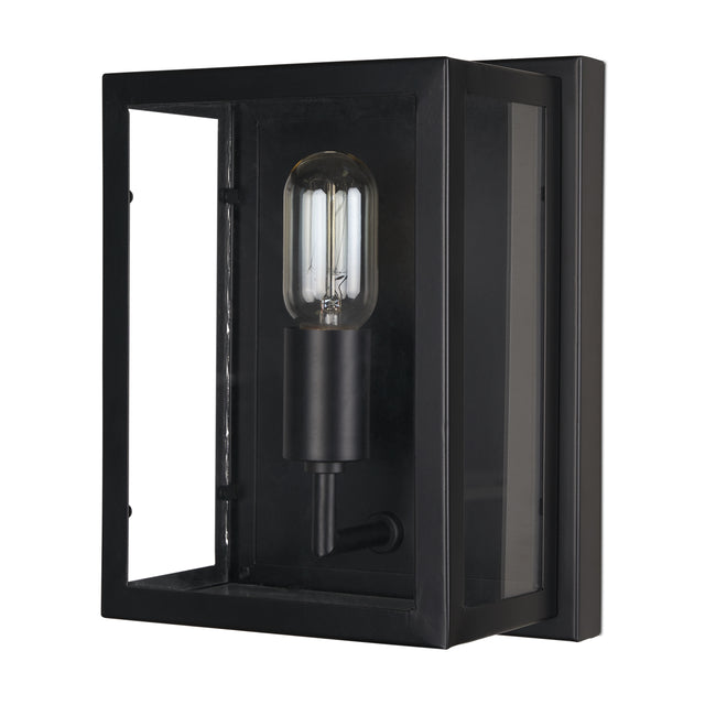 Cairn Matte Black Metal with Glass 1-Light Wall Sconce - Ornate Home