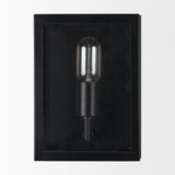 Cairn Matte Black Metal with Glass 1-Light Wall Sconce - Ornate Home