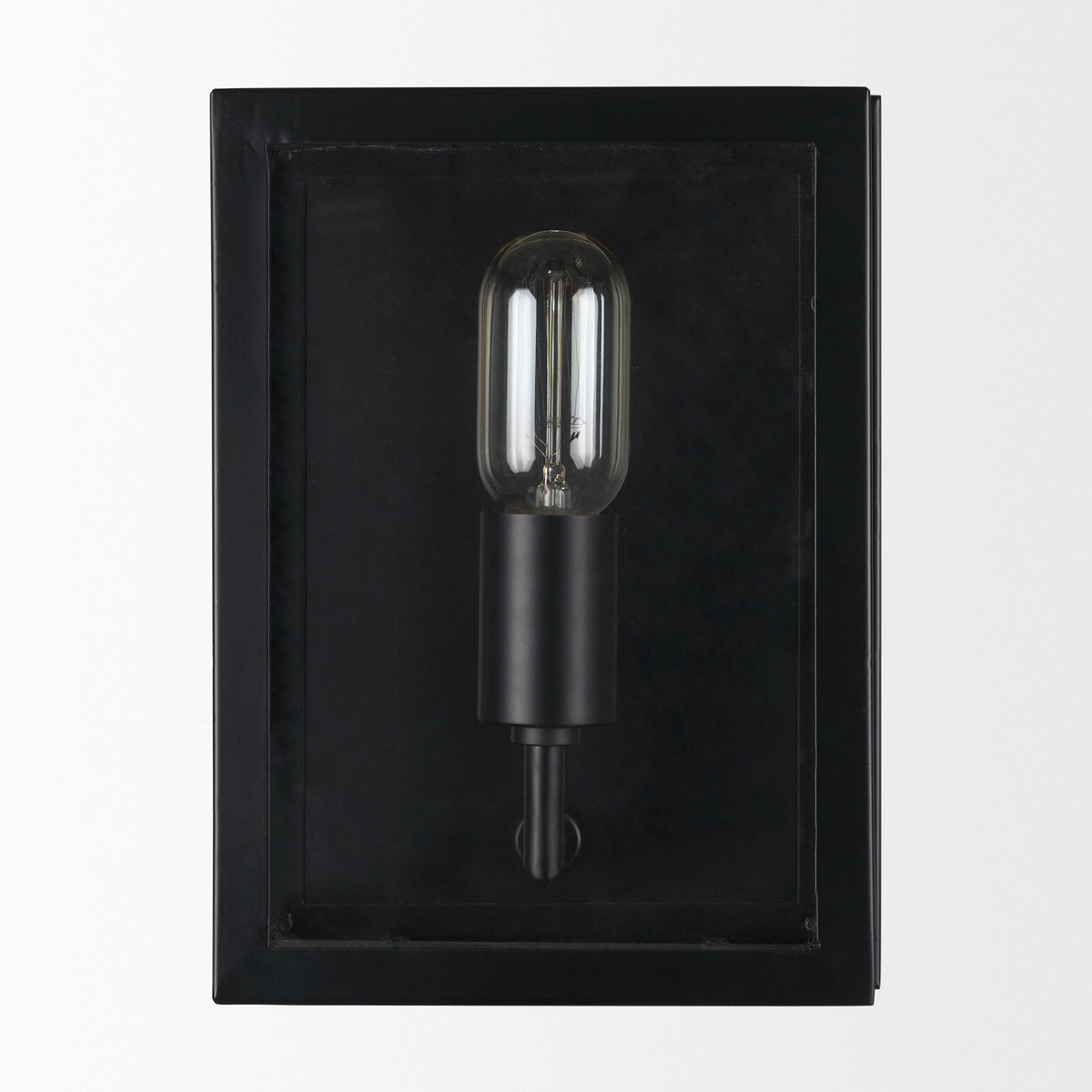 Cairn Matte Black Metal with Glass 1-Light Wall Sconce - Ornate Home