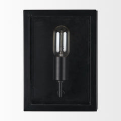 Cairn Matte Black Metal with Glass 1-Light Wall Sconce - Ornate Home