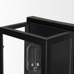 Cairn Matte Black Metal with Glass 1-Light Wall Sconce - Ornate Home