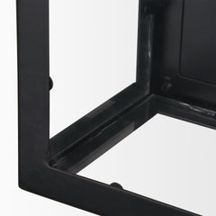 Cairn Matte Black Metal with Glass 1-Light Wall Sconce - Ornate Home