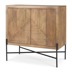 Cairo Brown/Black 2 Door Wood and Metal Cabinet - Ornate Home