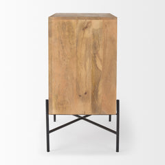 Cairo Brown/Black 2 Door Wood and Metal Cabinet - Ornate Home