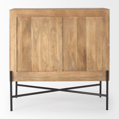 Cairo Brown/Black 2 Door Wood and Metal Cabinet - Ornate Home
