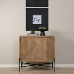 Cairo Brown/Black 2 Door Wood and Metal Cabinet - Ornate Home