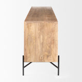Cairo Brown/Black Solid Wood Metal Base 4 Door Cabinet Sideboard - Ornate Home