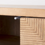 Cairo Brown/Black Solid Wood Metal Base 4 Door Cabinet Sideboard - Ornate Home