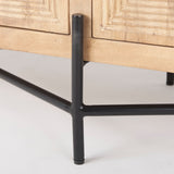 Cairo Brown/Black Solid Wood Metal Base 4 Door Cabinet Sideboard - Ornate Home