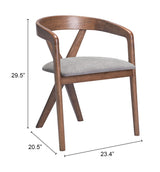 Cairo Dove Gray & Walnut Dining Chair - Ornate Home