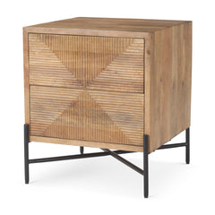 Cairo Light Brown Wood 2 Drawer Accent Table - Ornate Home