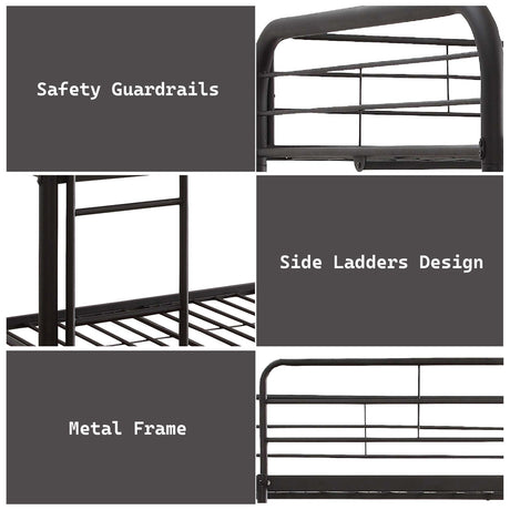 Cairo Sandy Black Bunk Bed (Triple Full) - Ornate Home