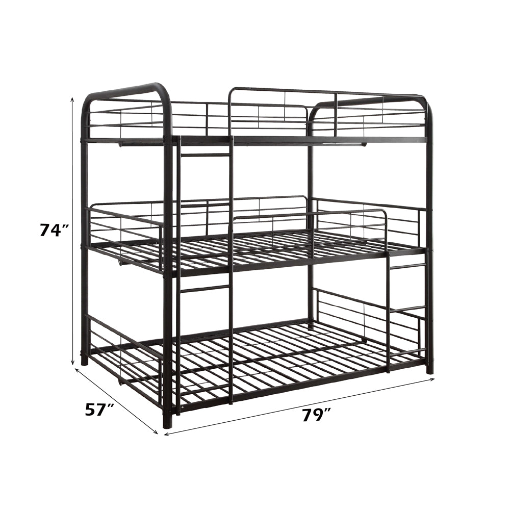 Cairo Sandy Black Bunk Bed (Triple Full) - Ornate Home