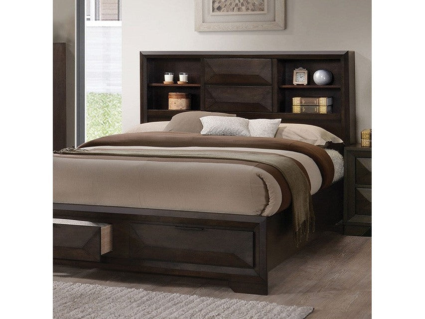 Caistor Espresso Queen Bed - Ornate Home