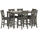Caitbrook Gray Counter Height Dining Room Set / (Set of 7) (Online Special Price) - Ornate Home