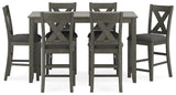 Caitbrook Gray Counter Height Dining Room Set / (Set of 7) (Online Special Price) - Ornate Home