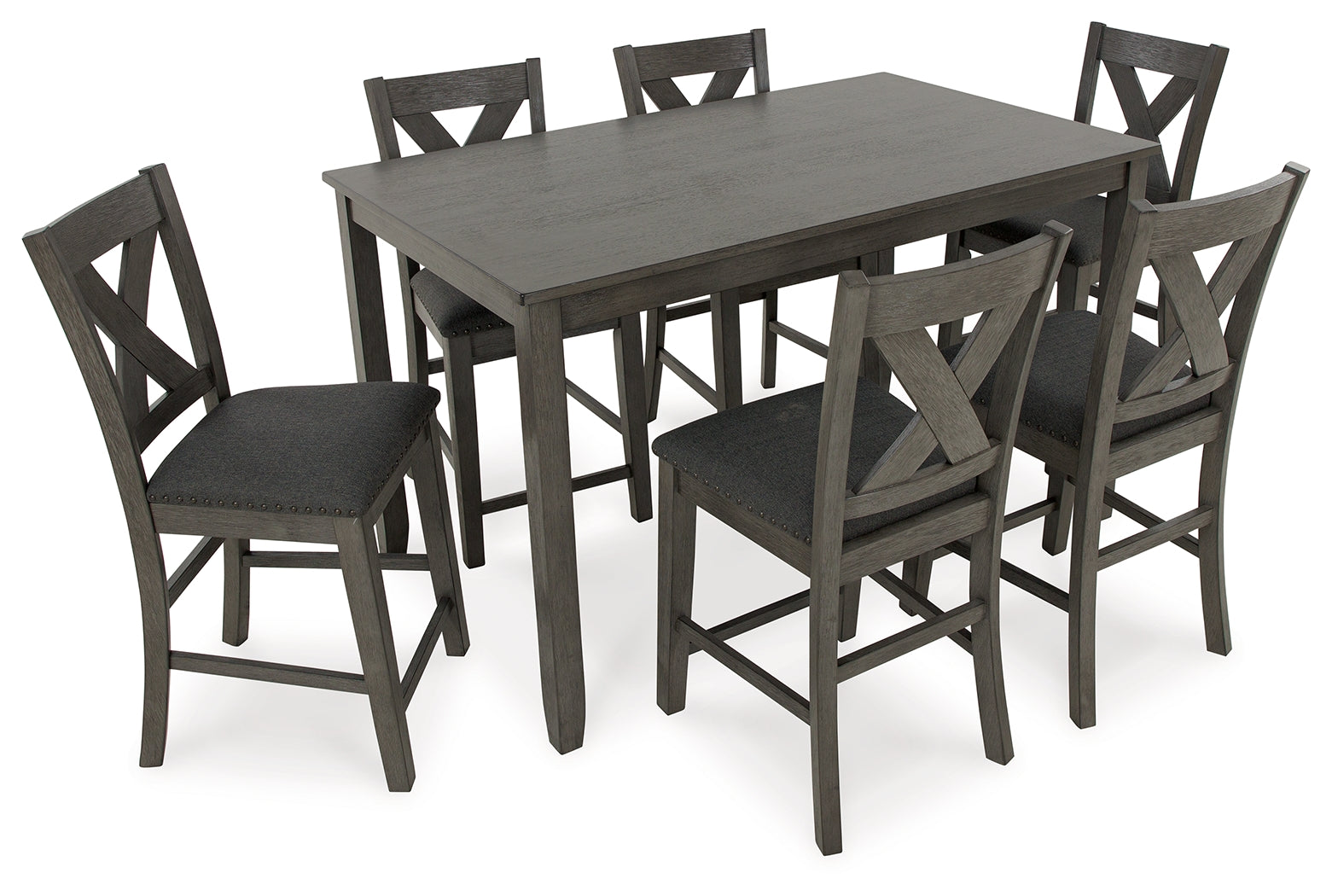 Caitbrook Gray Counter Height Dining Room Set / (Set of 7) (Online Special Price) - Ornate Home