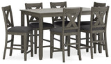 Caitbrook Gray Counter Height Dining Room Set / (Set of 7) (Online Special Price) - Ornate Home