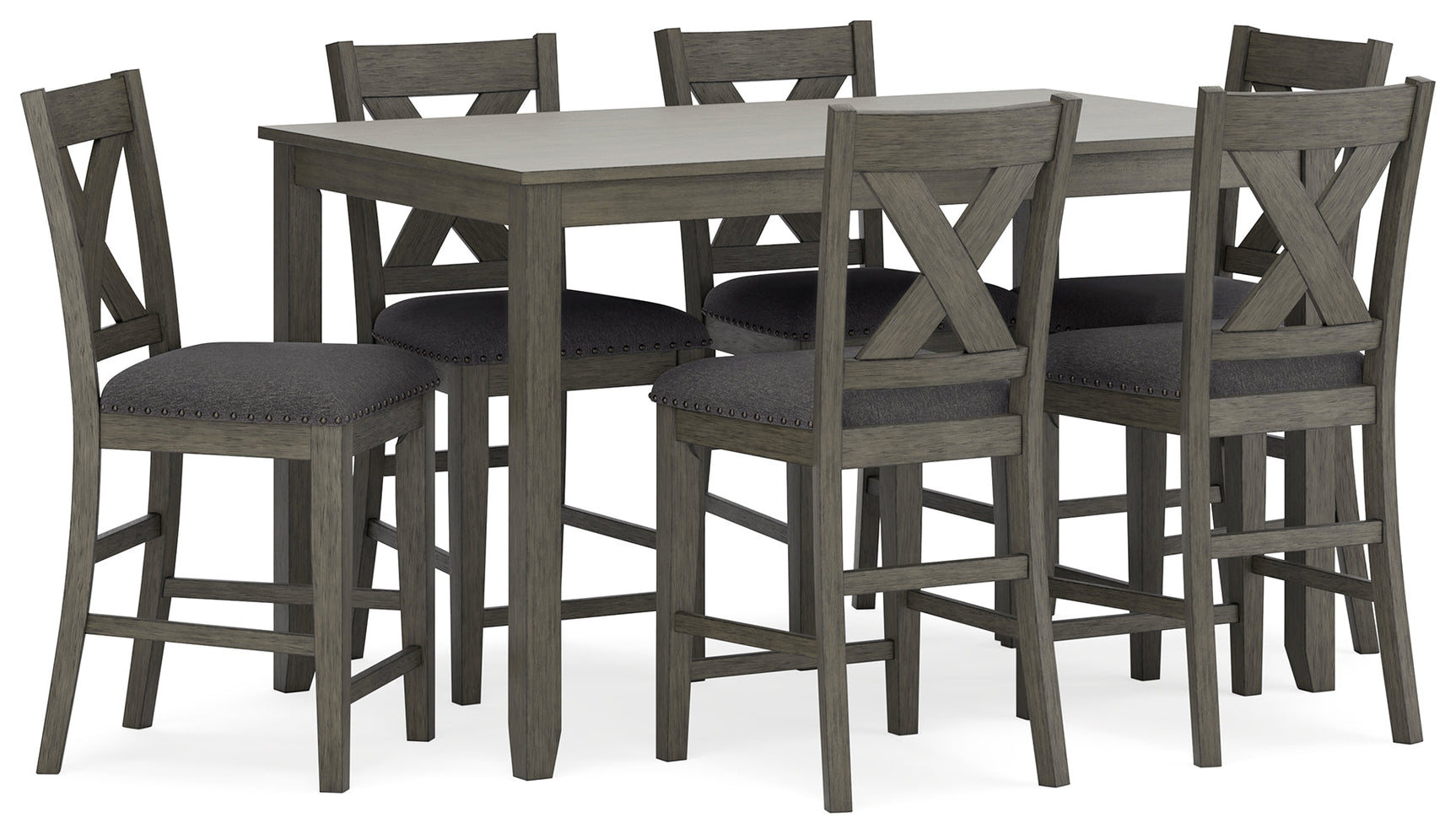Caitbrook Gray Counter Height Dining Room Set / (Set of 7) (Online Special Price) - Ornate Home
