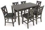Caitbrook Gray Counter Height Dining Room Set / (Set of 7) - Ornate Home
