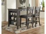 Caitbrook Gray Counter Height Dining Table and 2 Barstools (Online Special Price) - Ornate Home