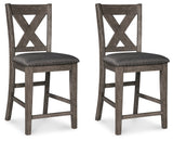 Caitbrook Gray Counter Height Dining Table and 2 Barstools (Online Special Price) - Ornate Home