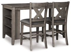 Caitbrook Gray Counter Height Dining Table and 2 Barstools - Ornate Home