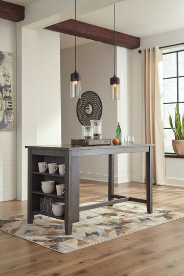 Caitbrook Gray Counter Height Dining Table and 4 Barstools (2 Chairs + 2 Stools) - Ornate Home