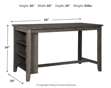 Caitbrook Gray Counter Height Dining Table and 4 Barstools (2 Chairs + 2 Stools) - Ornate Home