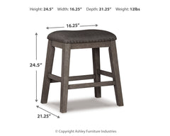 Caitbrook Gray Counter Height Dining Table and 4 Barstools (2 Chairs + 2 Stools) - Ornate Home