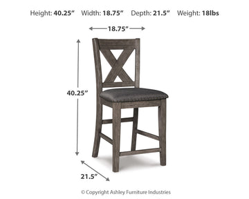 Caitbrook Gray Counter Height Dining Table and 4 Barstools (2 Chairs + 2 Stools) - Ornate Home