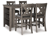 Caitbrook Gray Counter Height Dining Table and 4 Barstools (4 Chairs) (Online Special Price) - Ornate Home