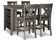 Caitbrook Gray Counter Height Dining Table and 4 Barstools (4 Chairs) (Online Special Price) - Ornate Home