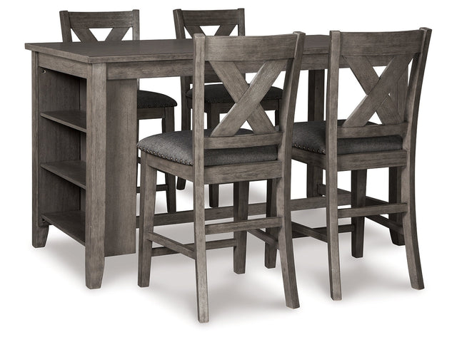 Caitbrook Gray Counter Height Dining Table and 4 Barstools (4 Chairs) (Online Special Price) - Ornate Home
