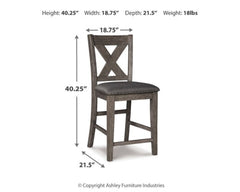Caitbrook Gray Counter Height Dining Table and 4 Barstools (4 Chairs) - Ornate Home